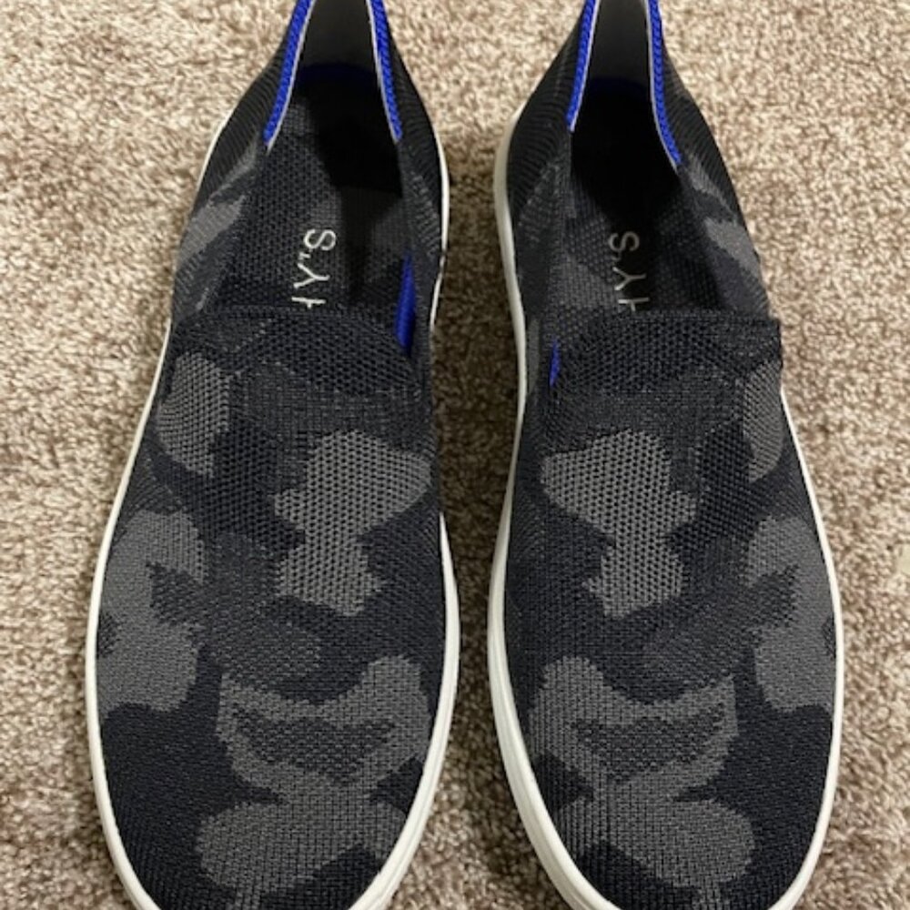 Rothys The Original Slip On Sneaker black camo size 6 NEW never been worn